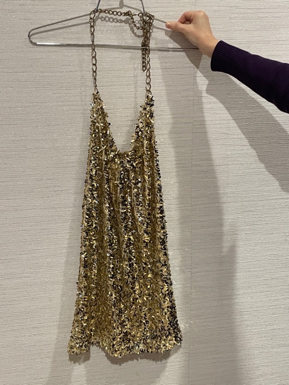 Hot Sauce Style Gorgeous Gold Sequin Halter Mini Dress